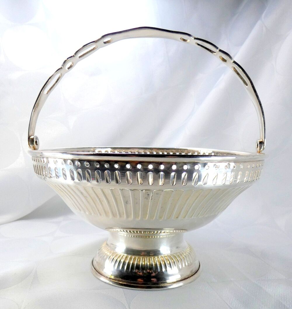 VTG Silver Plated Brides Basket Footed